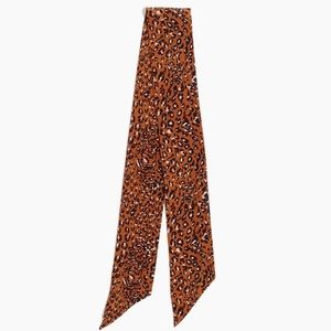 Madewell Brown Leopard Spot Silk Skinny Bandana